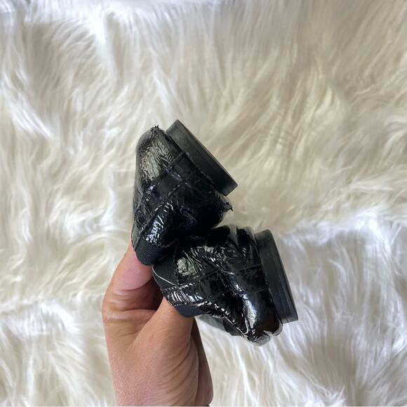 Tory Burch | Womens Caroline Naplak Flats Black Patent Leather Shiny Ballet Logo - Picture 6 of 9